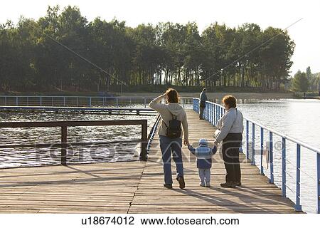 People enjoying the dock walkway over the lake at the city park View Large Photo Image Stock Image - People enjoying the dock walkway over the lake at the city park. Fotosearch