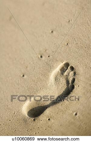 Footprint in sand. View Large Photo Image Stock Photo - Footprint in sand.. Fotosearch