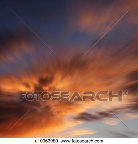 Orange clouds in sky with sunset. View Large Photo Image Stock Image - Orange clouds in sky with sunset.. Fotosearch