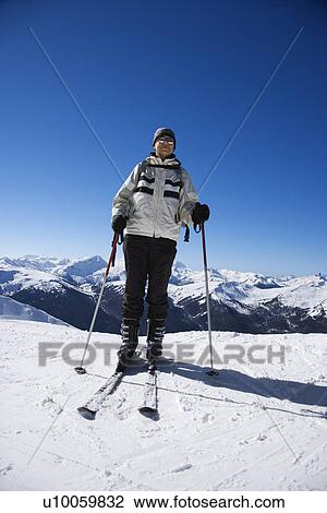 Caucasian senior man skier on slopes. View Large Photo Image Stock Image - Caucasian senior man skier on slopes.. Fotosearch