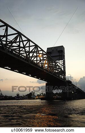 Stock Photo - Bridge over Cape Fear River in Wilmington, North Carolina.. Fotosearch