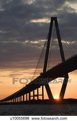 Stock Photo - Cooper River Bridge in Charleston, South Carolina.. Fotosearch