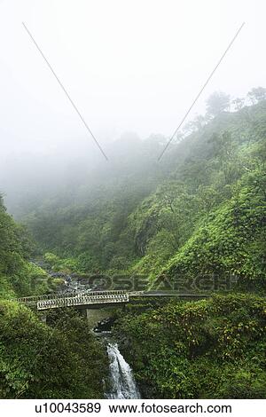 Mist above waterfall on the Road to Hana, Hana Highway, Hawaii, USA. View Large Photo Image Stock Photo - Mist above waterfall on the Road to Hana, Hana Highway, Hawaii, USA.. Fotosearch