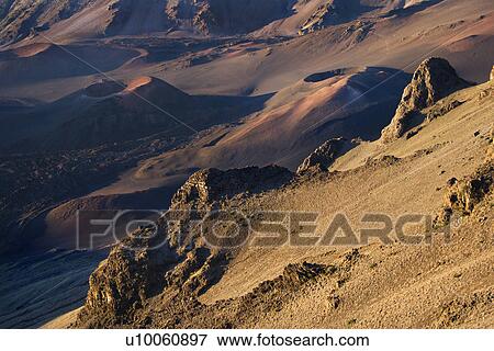 Aerial of dormant volcano in Haleakala National Park, Maui, Hawaii. View Large Photo Image Stock Photo - Aerial of dormant volcano in Haleakala National Park, Maui, Hawaii.. Fotosearch