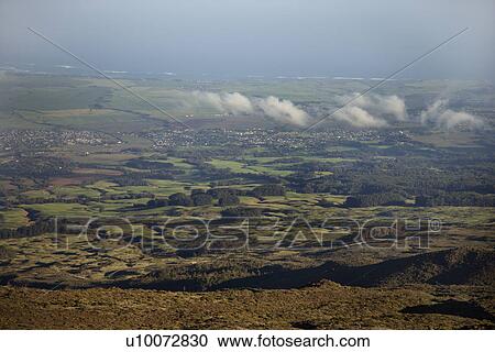 Stock Image - Aerial shot from Haleakala National Park, Maui, Hawaii.. Fotosearch