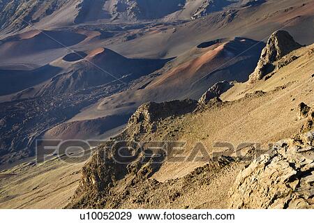 Craters of dormant volcano in Haleakala National Park in Maui, Hawaii. View Large Photo Image Stock Photo - Craters of dormant volcano in Haleakala National Park in Maui, Hawaii.. Fotosearch