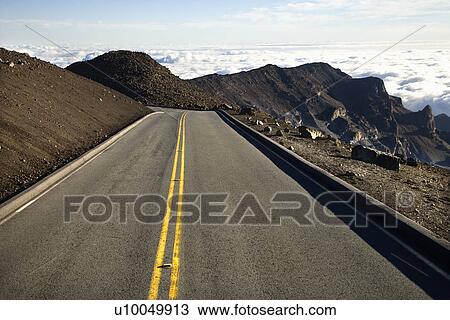 Shot of road and landscape in Haleakala National Park in Maui, Hawaii. View Large Photo Image Stock Image - Shot of road and landscape in Haleakala National Park in Maui, Hawaii.. Fotosearch