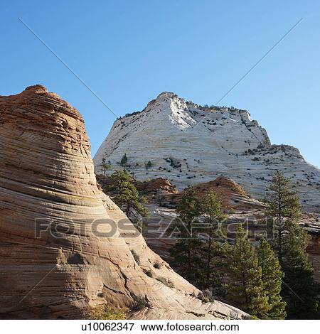 Two rock formations in Zion National Park, Utah. View Large Photo Image Stock Photo - Two rock formations in Zion National Park, Utah.. Fotosearch