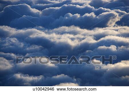 Stock Photograph - Aerial of clouds in Haleakala National Park, Maui, Hawaii.. Fotosearch