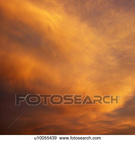 Orange clouds in sky with sunset. View Large Photo Image Stock Photo - Orange clouds in sky with sunset.. Fotosearch