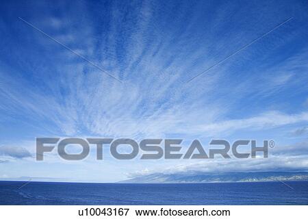 Pacific Ocean and blue sky off Honolulu, Hawaii. View Large Photo Image Stock Photo - Pacific Ocean and blue sky off Honolulu, Hawaii.. Fotosearch