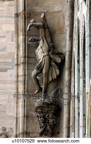 Stock Photo -  Duomo ramparts-stone carving detail. Fotosearch