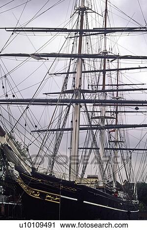 Stock Image - Cutty Sark sail boat Greenwich England. Fotosearch
