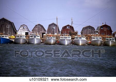 Stock Image - Fishing Fleet, Malpeque Bay, Prince Edward Island. Fotosearch