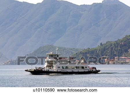 Stock Image - Bellagio -view of ferry. Fotosearch