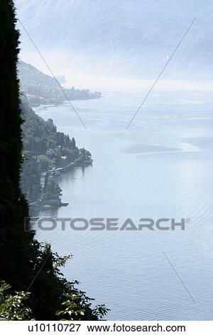 Stock Photo - Castello di Vezio-view of lake shoreline. Fotosearch