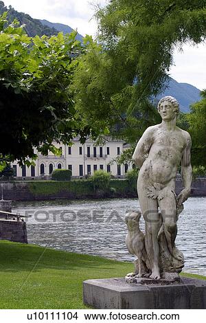 Villa Melzi Bellagio view of garden statue View Large Photo Image Picture - Villa Melzi Bellagio view of garden statue. Fotosearch