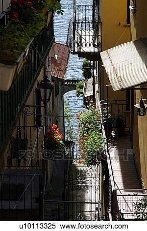 Varenna -alleyway to lake View Large Photo Image Stock Photography - Varenna -alleyway to lake. Fotosearch