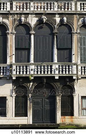 Palazzo front with gated water entrance View Large Photo Image Stock Image - Palazzo front with gated water entrance. Fotosearch
