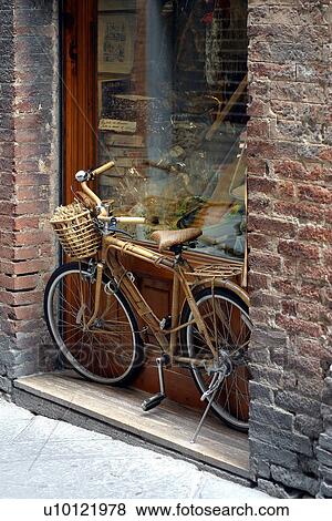 Stock Photo - bamboo and wicker covered bike. Fotosearch