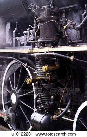 Stock Image - Steam train engine. Fotosearch