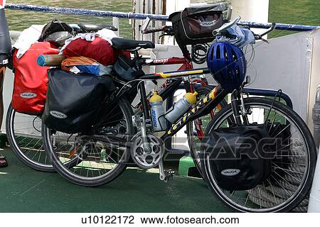 Stock Image - two touring bikes. Fotosearch