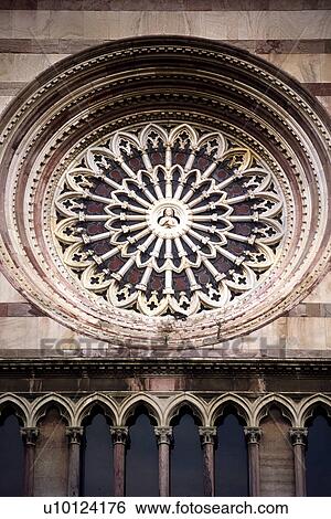 Stock Photograph - Italian church-rose window. Fotosearch