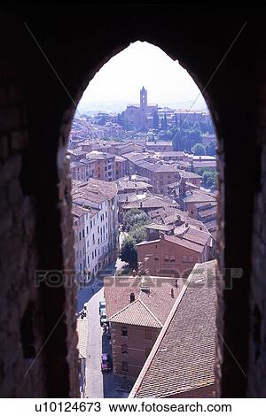 Stock Image - Siena window view. Fotosearch