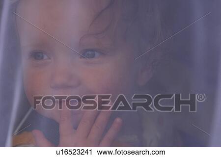 Stock Image - baby, infant, child, kid, toddler, close up. Fotosearch