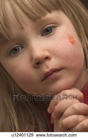 Stock Photo - child, kid, girl, young, youth, bangs. Fotosearch