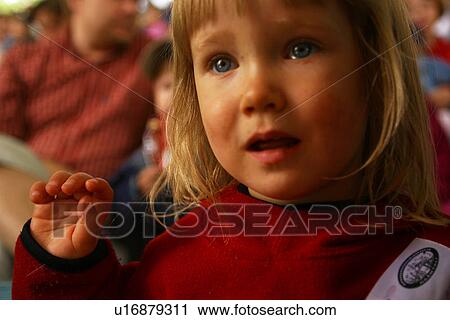 Stock Image - kid, child, girl, little girl, young, group. Fotosearch