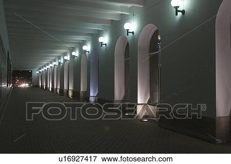 Stock Photo - Building Structure, Door, Corridor, Ceiling, Arch. Fotosearch