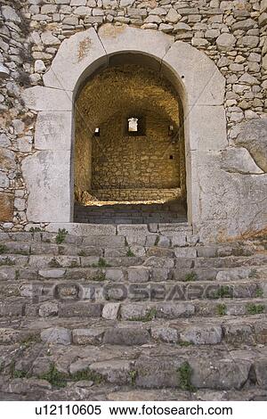 Stock Photography - Outdoors, Stones, Stone Wall, Stairs. Fotosearch