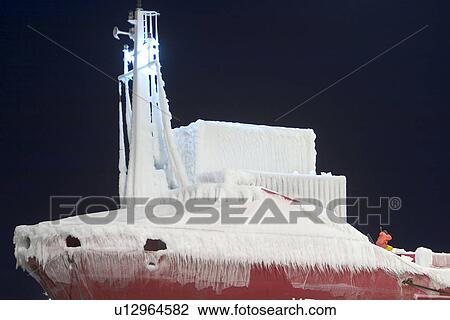 Stock Image - ship, ocean, boat, anchor, vast, ropes. Fotosearch