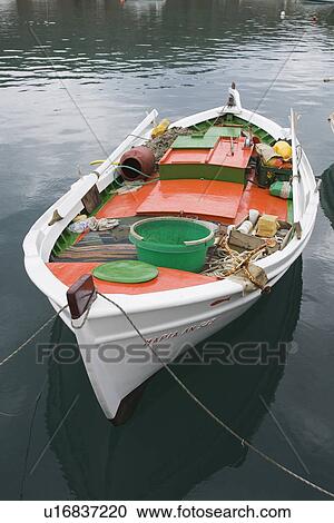 Stock Image - Boat, Container, Close-Up, Bucket, Anchored. Fotosearch