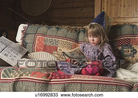 Stock Image - girl, child, kid, home, house, indoors. Fotosearch