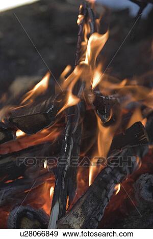 Stock Photo - afire, appearance, ablaze. Fotosearch
