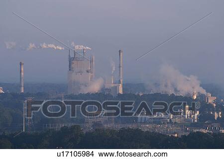 Picture - manufacturing, silo, pollute, acid, environmental, chimney. Fotosearch