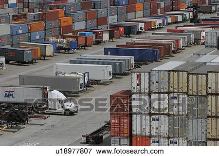 Stock Photo - port, harbor, industry, cargo, storage, containers. Fotosearch