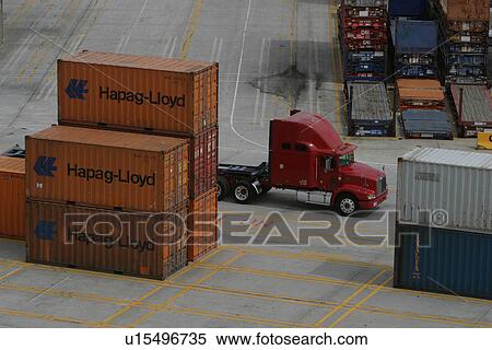 Stock Photography - port, harbor, industry, cargo, storage, containers. Fotosearch