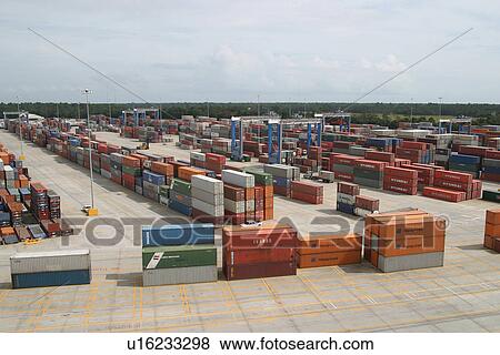 Stock Photo - port, harbor, shipping, industry, storage, transportation. Fotosearch