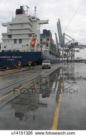 Stock Photograph - port, harbor, shipping, industry, cargo, storage. Fotosearch