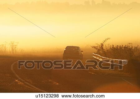 Stock Photo - road, street, pathway, path, fog, smoke. Fotosearch