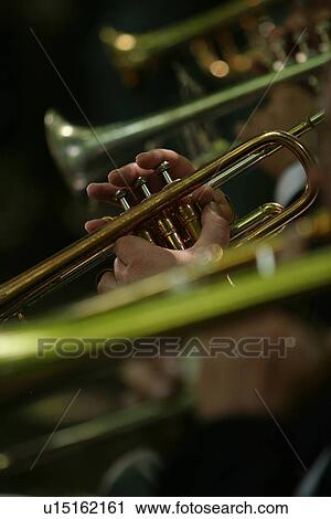 Stock Image - Clarinet, Background, Brass Instrument, Brass Band, Brass, Accessory. Fotosearch
