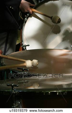 Stock Photo - drumsticks, drums, drum kit, accessory, close-up, cymbal. Fotosearch