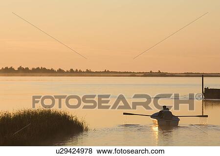 Beach, Boat, Boating, Dusk, Glow View Large Photo Image Stock Photo - Beach, Boat, Boating, Dusk, Glow. Fotosearch