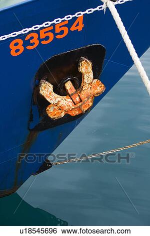 Stock Photograph - Anchor, Day, Corroded, Chain, Abrasion. Fotosearch