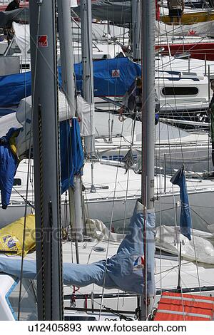 Stock Image - waterfront, view, ship, pier, wharf, Maine. Fotosearch