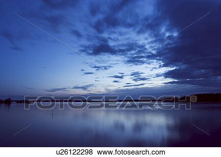 Blue, Calm, Clouds, Dawn, Dusk View Large Photo Image Stock Photo - Blue, Calm, Clouds, Dawn, Dusk. Fotosearch