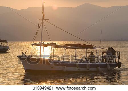 Stock Image - boat, calm, conveyance, dawn, dusk. Fotosearch